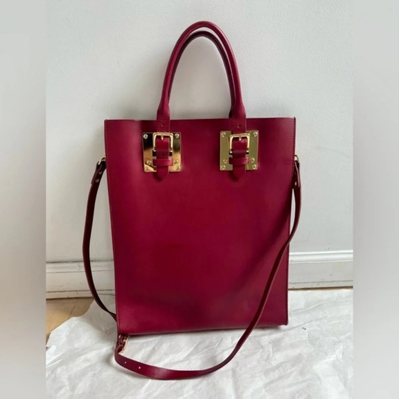 Sophie Hulme Handbags - Sophie Hulme Leather tote bag Shoulder bag Burgundy Red See Description